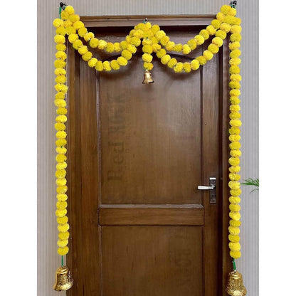 Tied Ribbons Yellow Hanging Marigold Garland Toran - Distacart