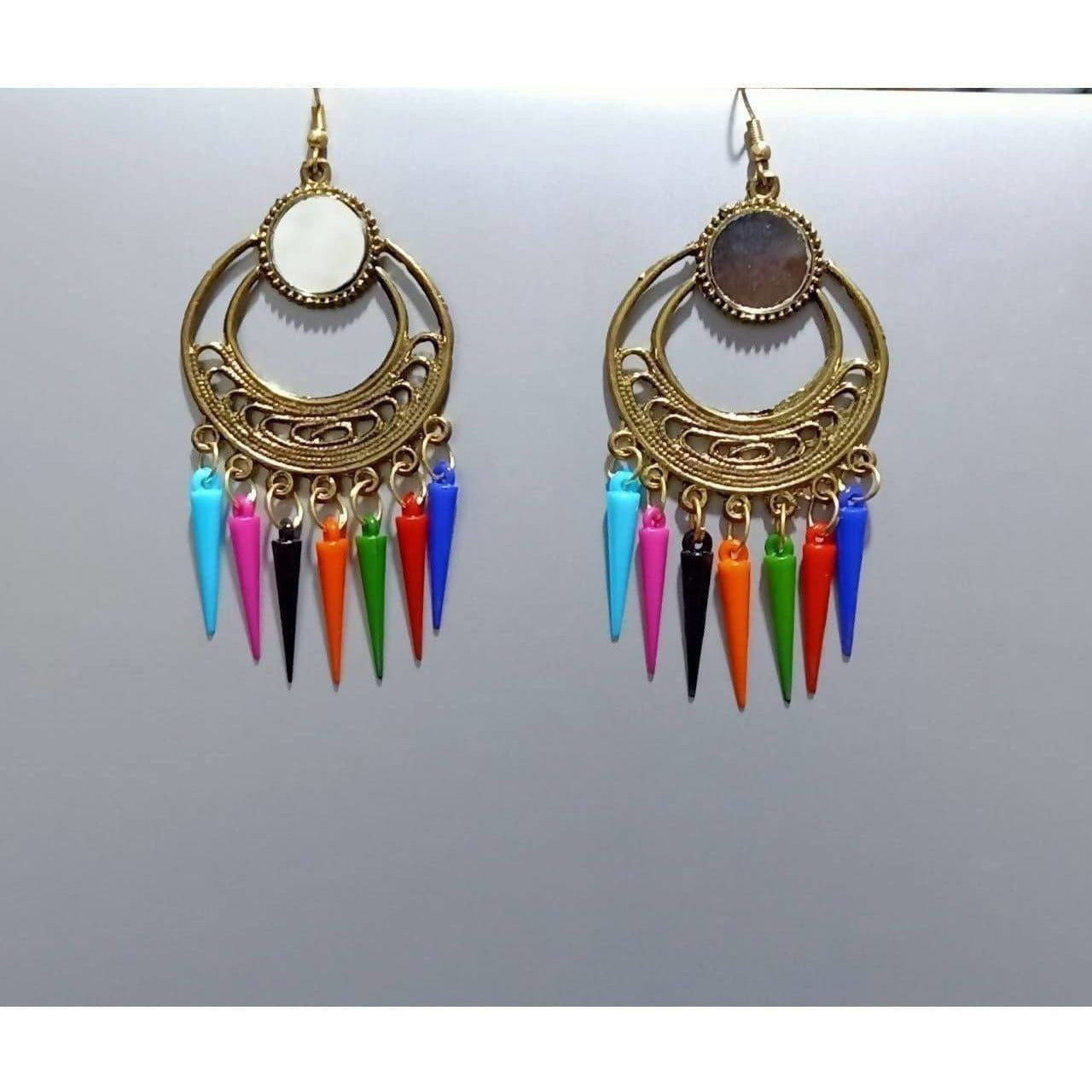 Stylish Traditional Chandbali Multi Color Alloy Earrings
