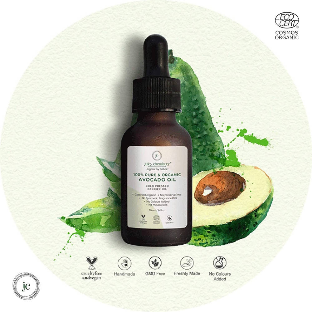Juicy Chemistry Pure & Organic Avocado Cold Pressed Carrier Oil - Distacart
