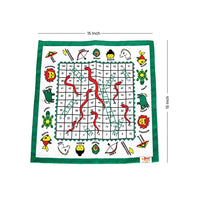 Thumbnail for Desi Toys Dashavatar Snakes & Ladders/Saap Seedi, Classic Strategy Board Game with Canvas Fabric Board, Based on Indian Mythological Story - Distacart