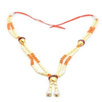 Thumbnail for Puja N Pujari White And Golden Pearl Beads Garland