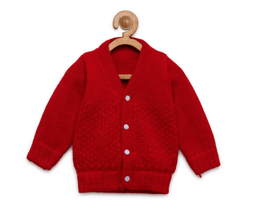 Chutput Kids Cute Red Coloured Solid Pullover Sweater - Distacart