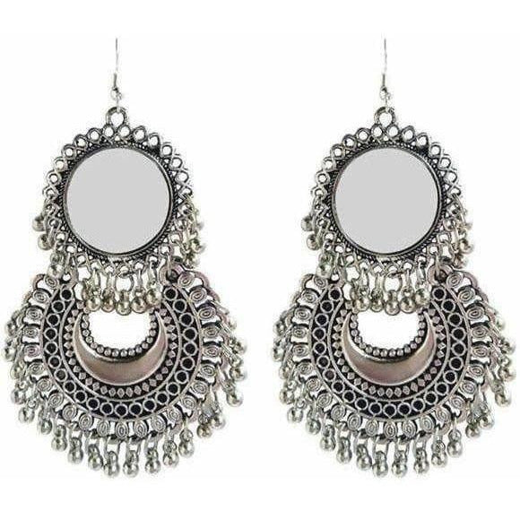 Sun Design Mirror Moon Style Hanging Earrings For Parties