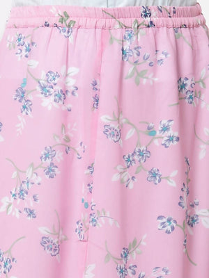 Myshka Pink Color Georgette Printed Skirt