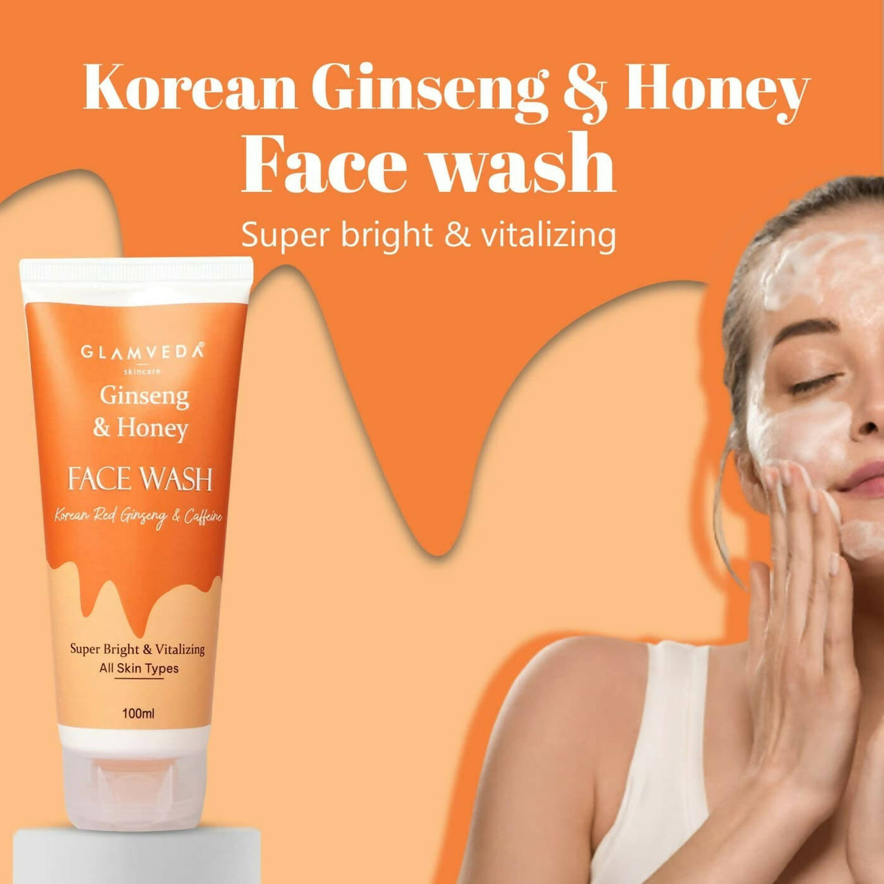 Glamveda Korean Ginseng & Honey Vitalizing Face Wash - Distacart