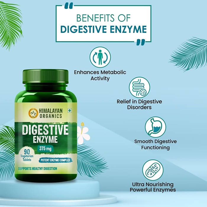 Himalayan Organics Digestive Enzyme 375 mg Potent Enszyme Complex, 