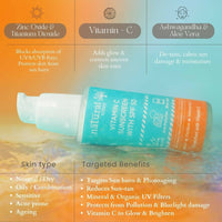 Thumbnail for Natural Vibes Vitamin C Sunscreen SPF 50 + - UVA/UVB rays, Blue Light & Pollution Protection - Distacart