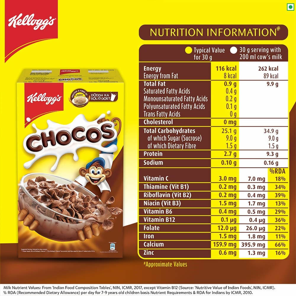 Kellogg's Chocos Nutrition Information