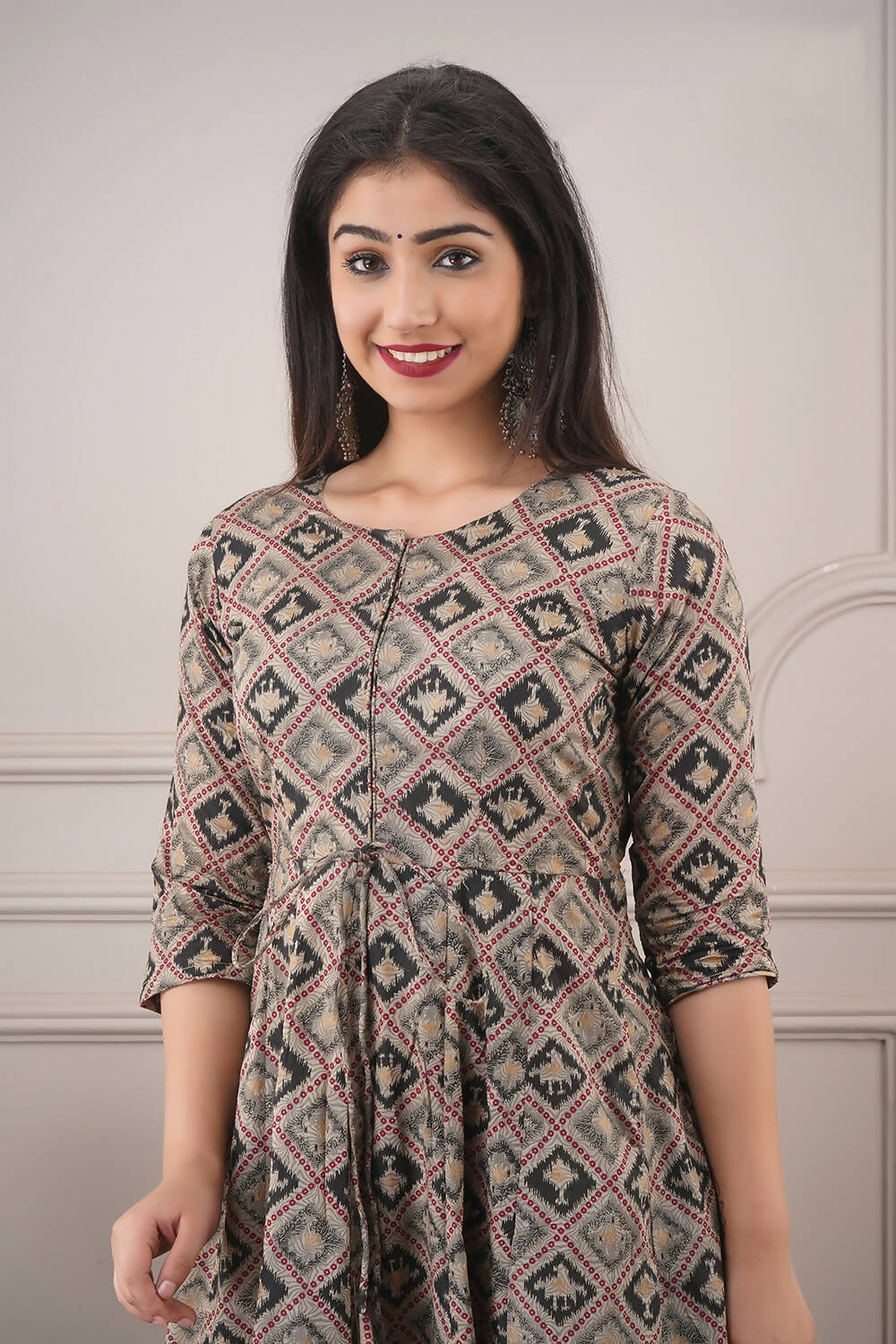 Partywear Designer Hand Screen and Foil Print Multi Pure chanderi Gown - Anbazaar - Distacart