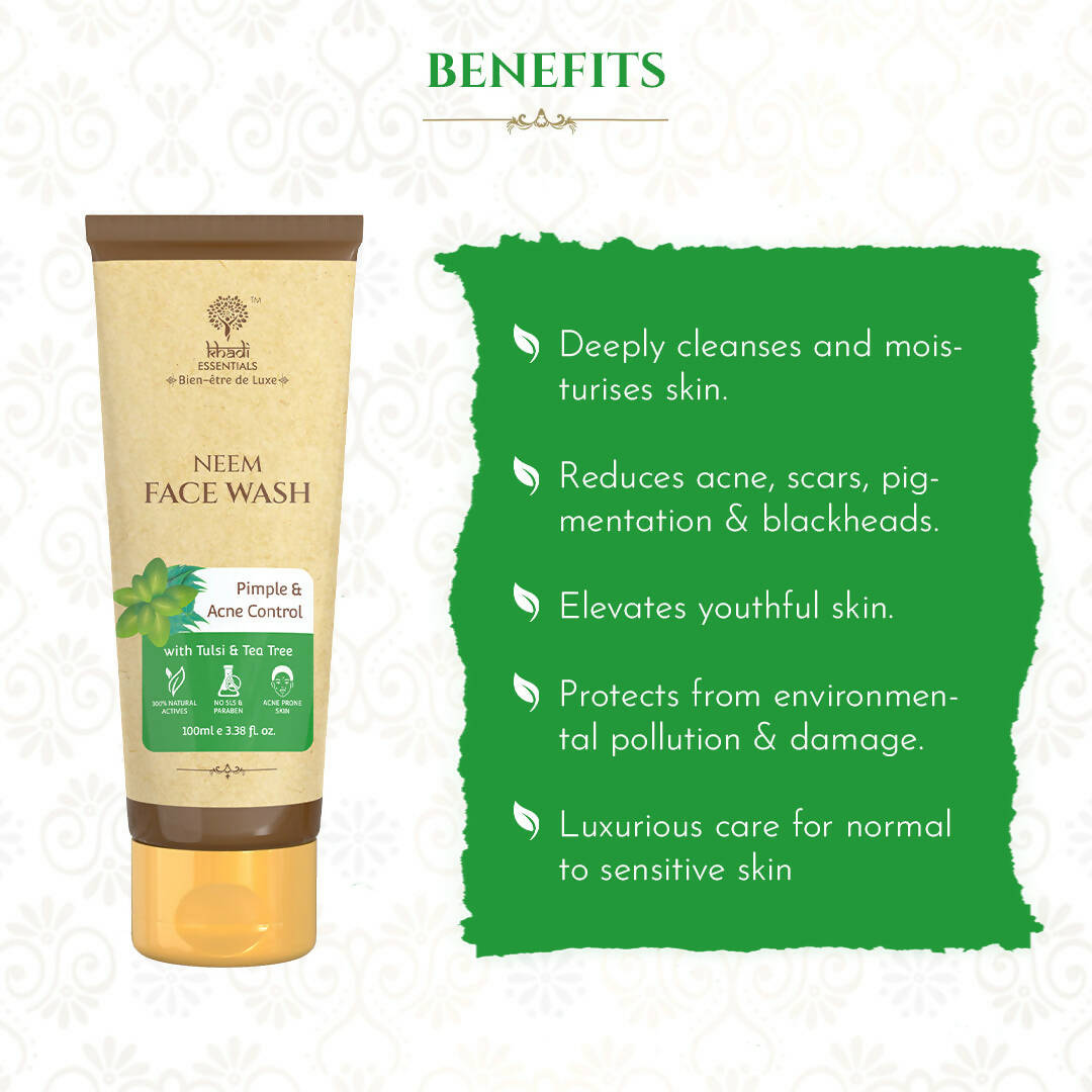 Khadi Essentials Herbal Neem Face Wash - Distacart