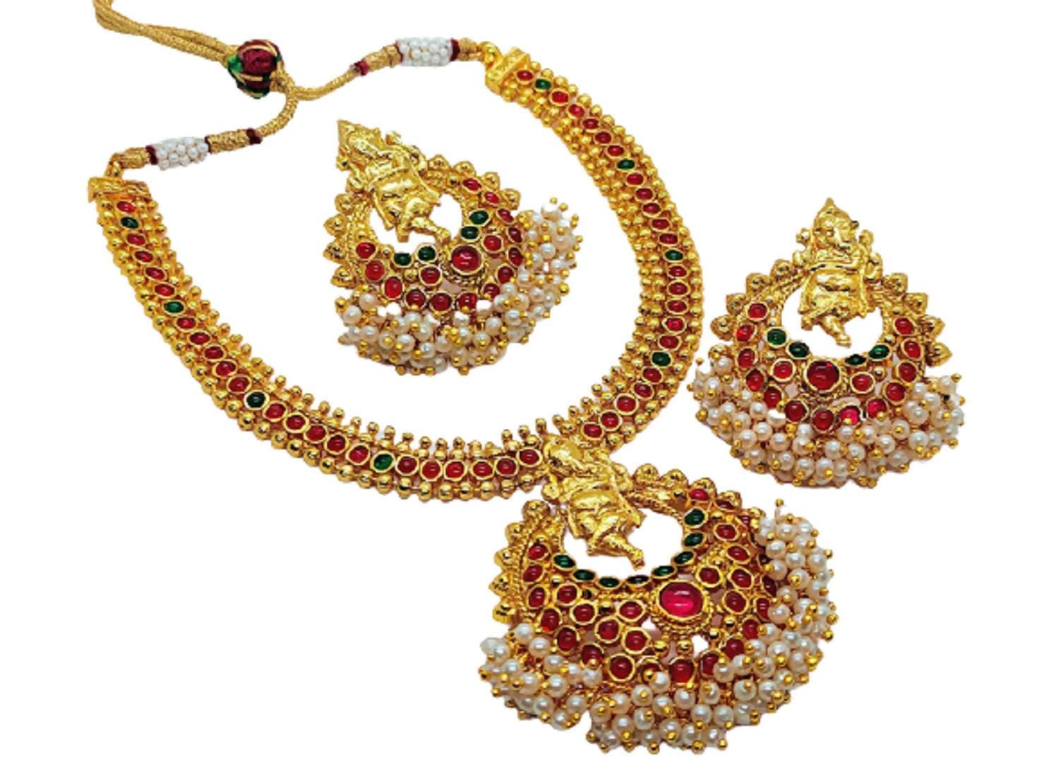 Multicolor kemp Ganesha Necklace Set