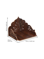 Thumbnail for eCraftIndia Brown Lotus Designer Wooden Pooja Temple - Distacart