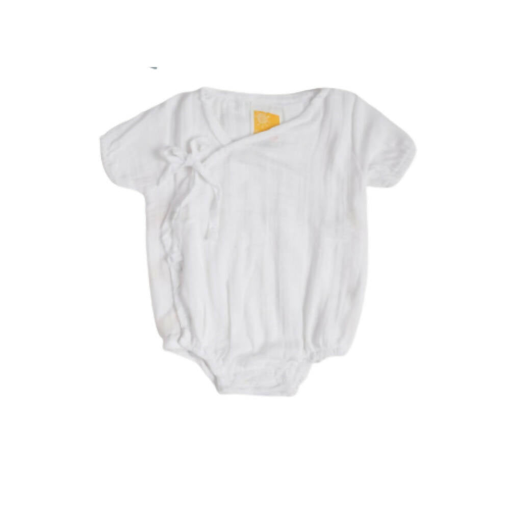 Sunshine Baby Cute Organic Muslin Cotton Kimono Rompers For Babies - White - Distacart