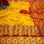 Thumbnail for Vamika Cotton Rich Silk With Jacquard Weaving Yellow Saree