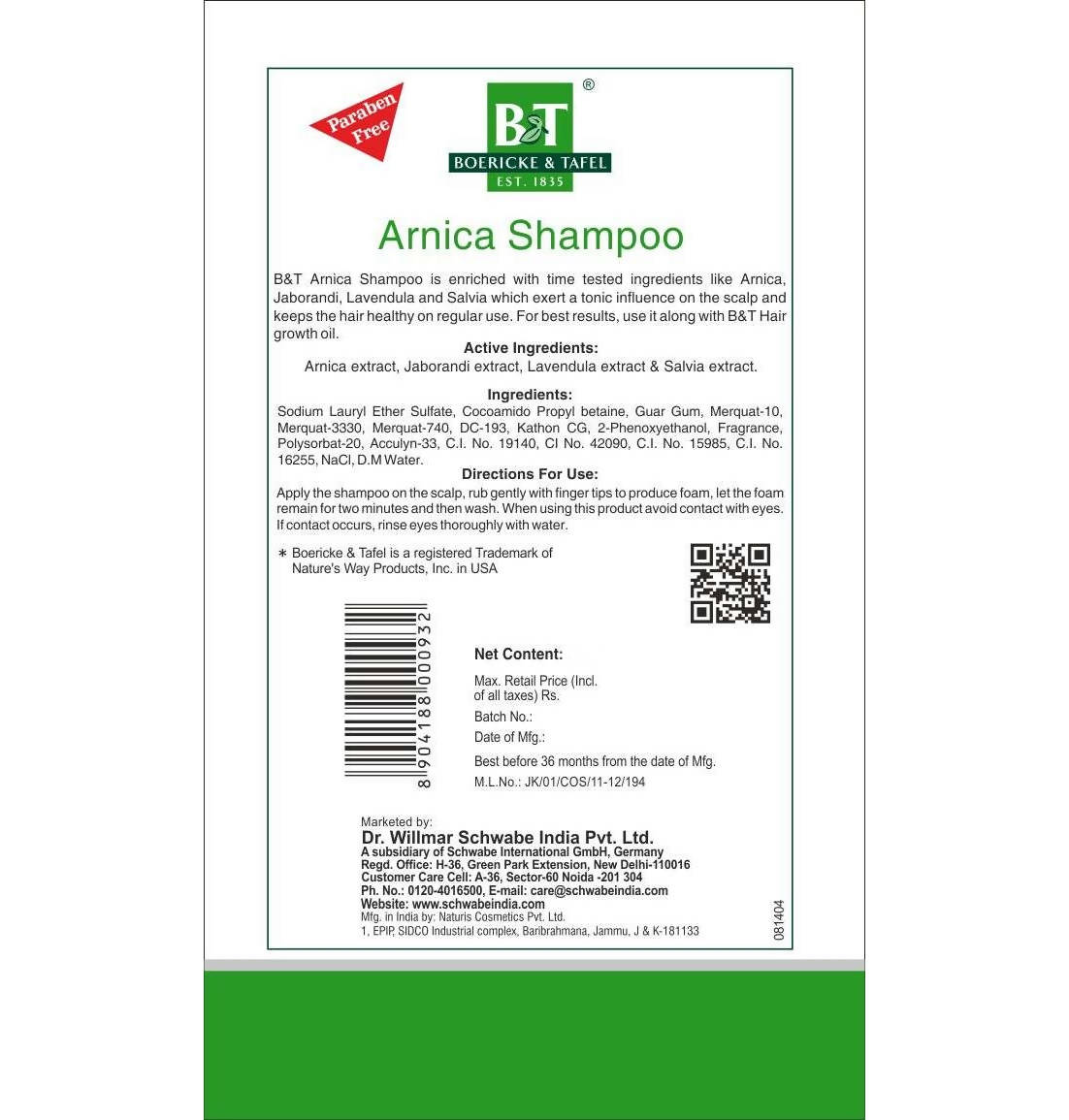 Boericke & Tafel Arnica Shampoo - Distacart
