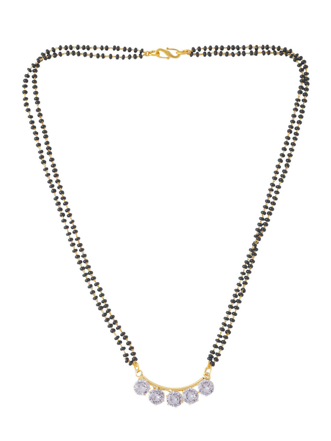 NVR Women Ethnic Gold-Plated Beaded Mangalsutra With Ad Stone - Distacart
