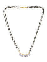 Thumbnail for NVR Women Ethnic Gold-Plated Beaded Mangalsutra With Ad Stone - Distacart