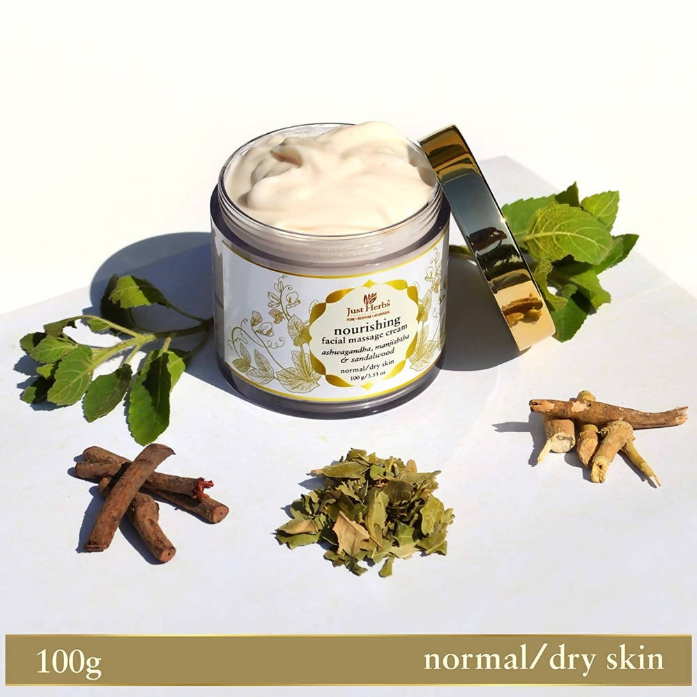 Just Herbs Nourishing Facial Massage Cream - Distacart