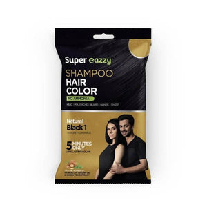 VCare Super Eazzy Hair Color Shampoo - Natural Black1