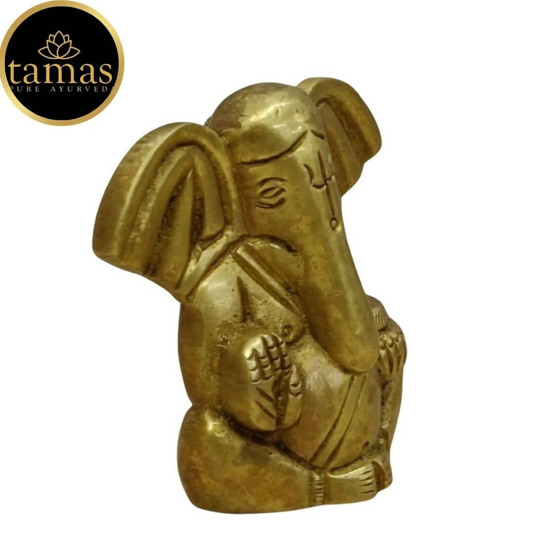 Tamas Brass Ganesha Statue for Temple (Golden) - Distacart