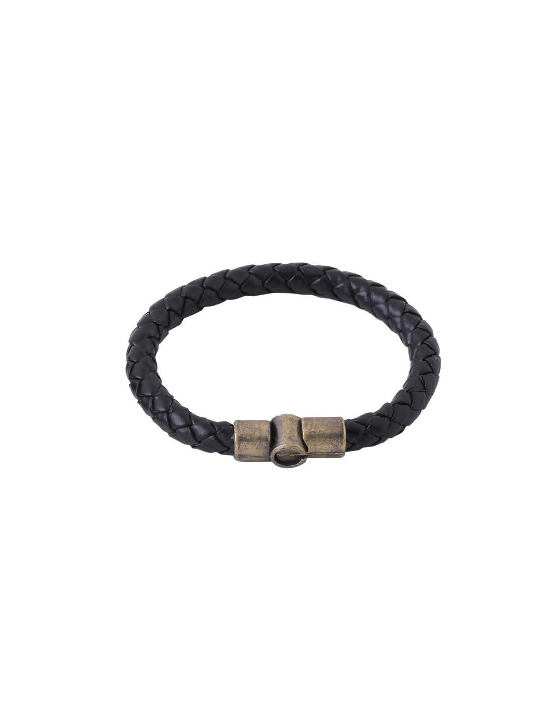 NVR Men's Black Leather Bracelet - Distacart