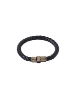 Thumbnail for NVR Men's Black Leather Bracelet - Distacart