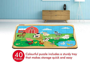 Webby Farm House Wooden Jigsaw Puzzle- 40 Pcs - Distacart