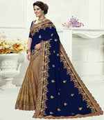 Thumbnail for Panash Trends Women's Blue Silk Heavy Embroidery Saree