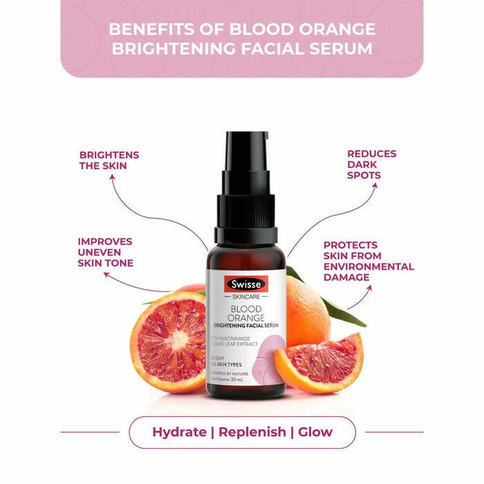 Swisse Skincare Blood Orange Brightening Facial Serum with Vitamin C - Distacart