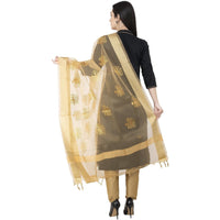 Thumbnail for A R SILK Tissue Zari Embroidery Golden Zari Embroidery Golden Color Dupatta or Chunni