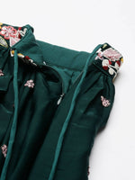 Thumbnail for House of Panchhi Green Georgette Sequins and thread embroidery Lehenga choli & Dupatta - Distacart