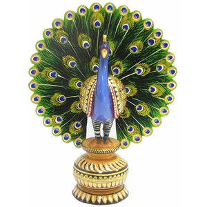 Decorative Wooden Dancing Colorful Peacock