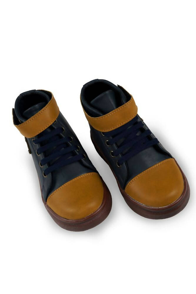 Tiny Bugs Boys Party Wear Mid Top Boots - Navy - Distacart