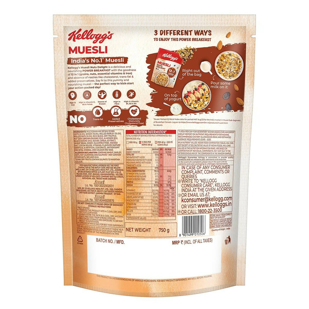 Kellogg's Muesli Nuts Delight - Distacart