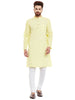 Even Apparels Yellow Pure Cotton Men's Kurta With Band Collar - Distacart