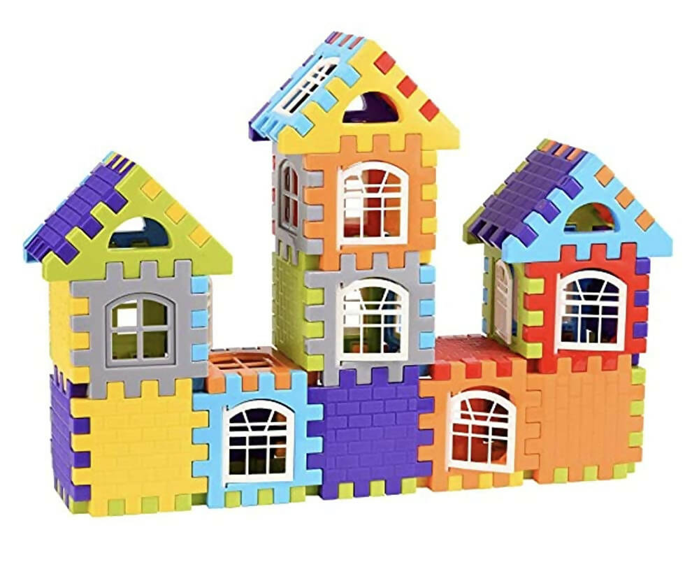 Kipa Multi Colored 120 Pieces Mega Jumbo Happy Home House Building Block with Attractive Windows and Smooth Rounded Edges Blocks Game Fun - Distacart