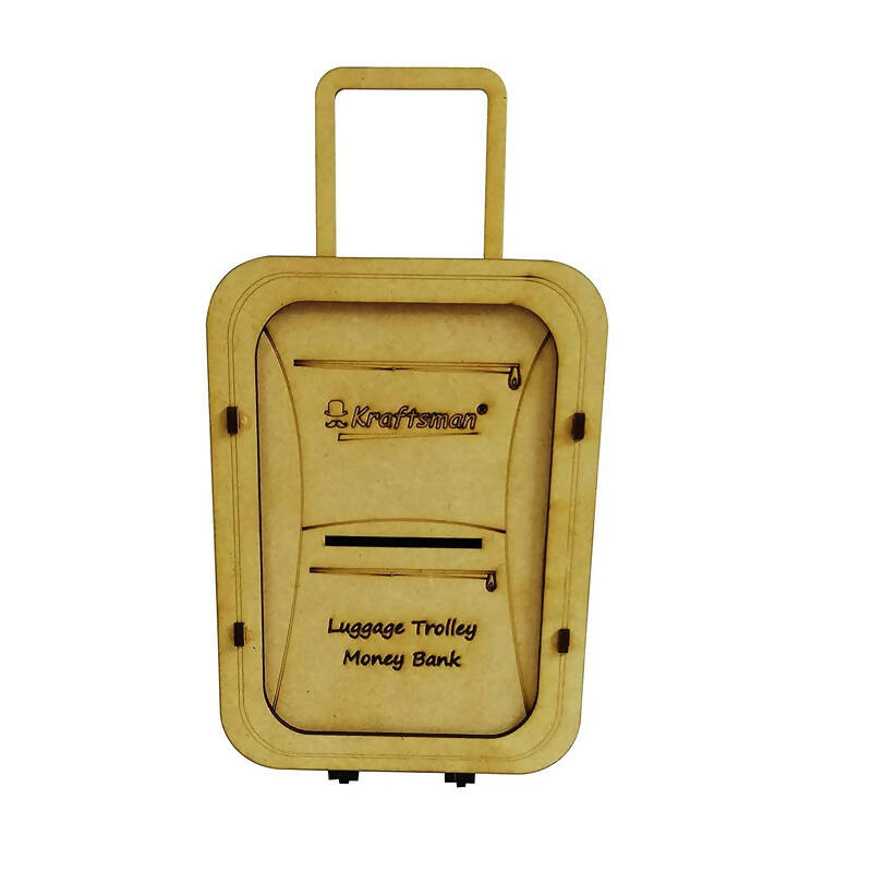 Kraftsman Wooden Money Safe Luggage Trolley Style | Made In India - Distacart