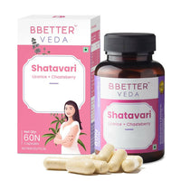 Thumbnail for BBETTER Veda Shatavari Capsules with Licorice and Chasteberry - Distacart