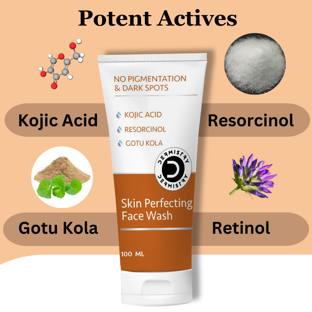 Dermistry Skin Perfecting Fairness Face Wash Kojic Acid Niacinamide Tanning Pigmentation Dark Spots - Distacart
