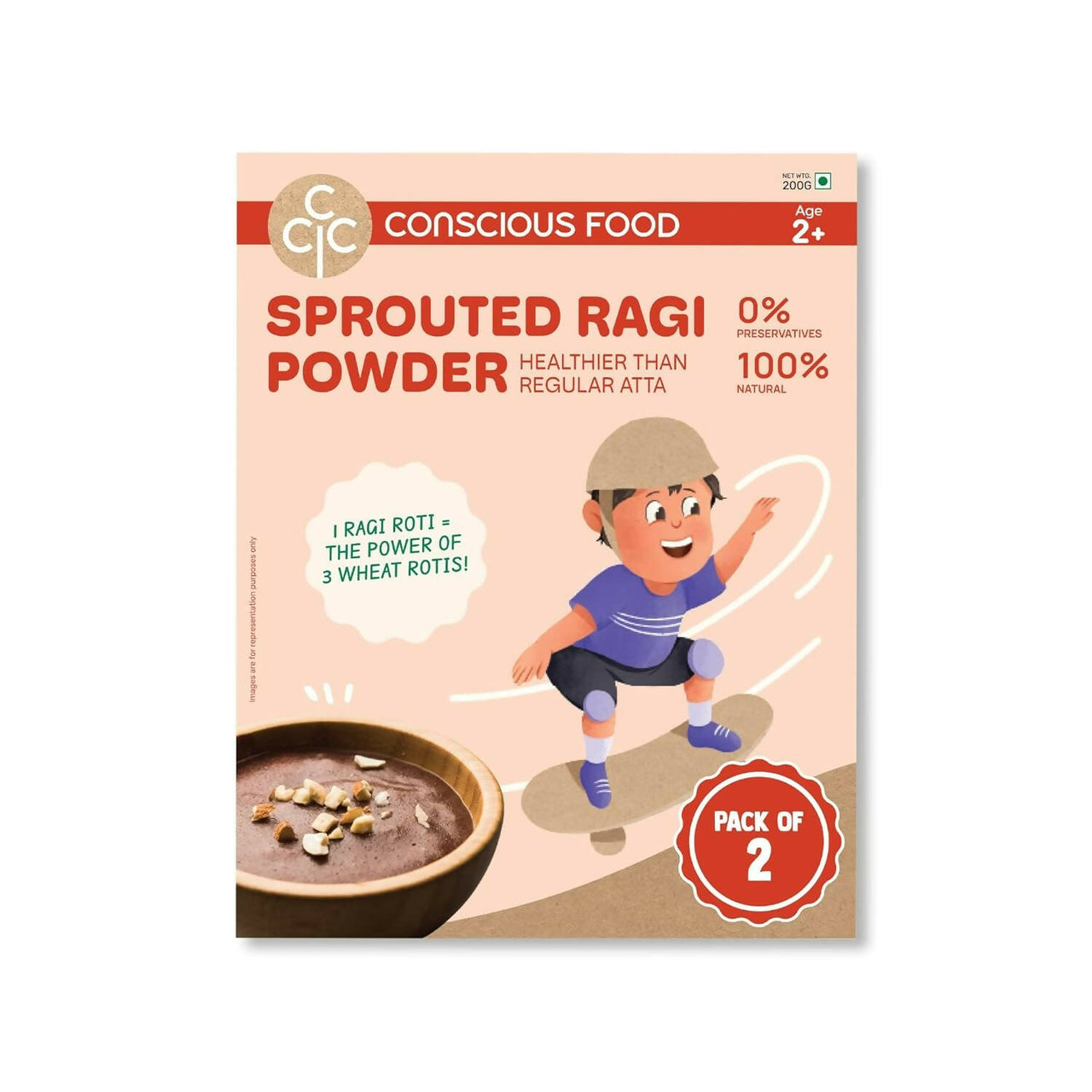 Conscious Food Sprouted Ragi Powder - Distacart