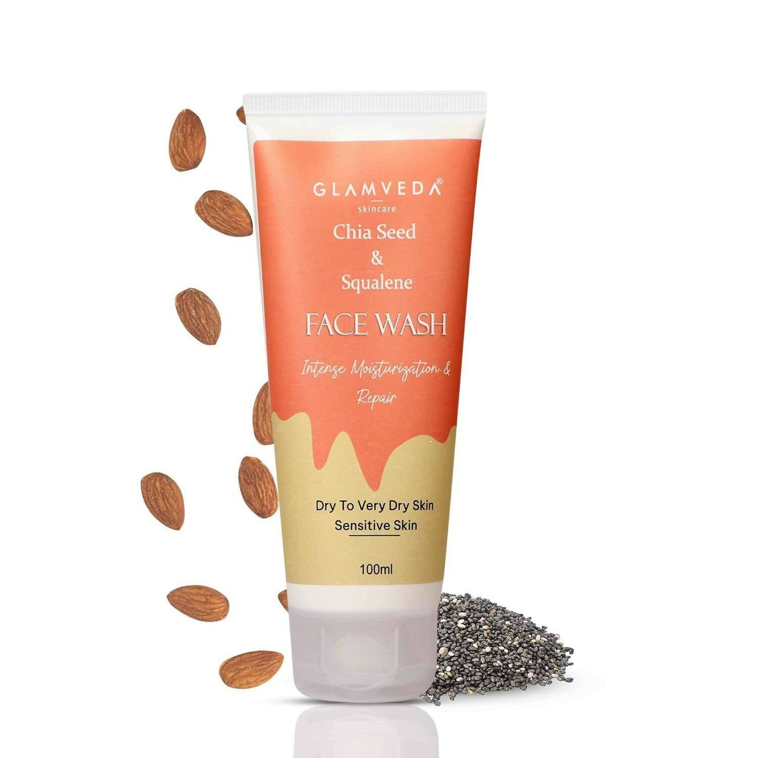 Glamveda Chia Seeds & Squalene Nourishing Face Wash - Distacart