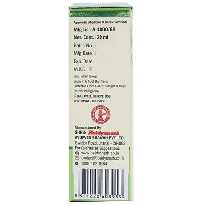 Baidyanath Jhansi Anu Taila Ayurvedic Nasal Drops - Distacart