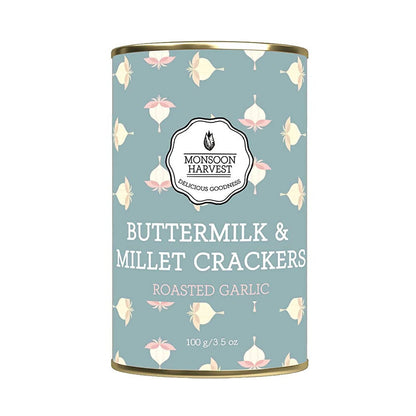 Monsoon Harvest Buttermilk & Millet Crackers Roasted Garlic