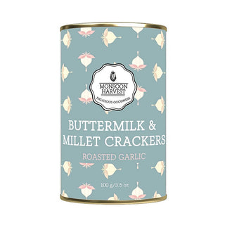 Monsoon Harvest Buttermilk & Millet Crackers Roasted Garlic