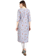 Thumbnail for Vamika Grey French Crepe Printed Party Wear/Casual Wear Kurti - Distacart