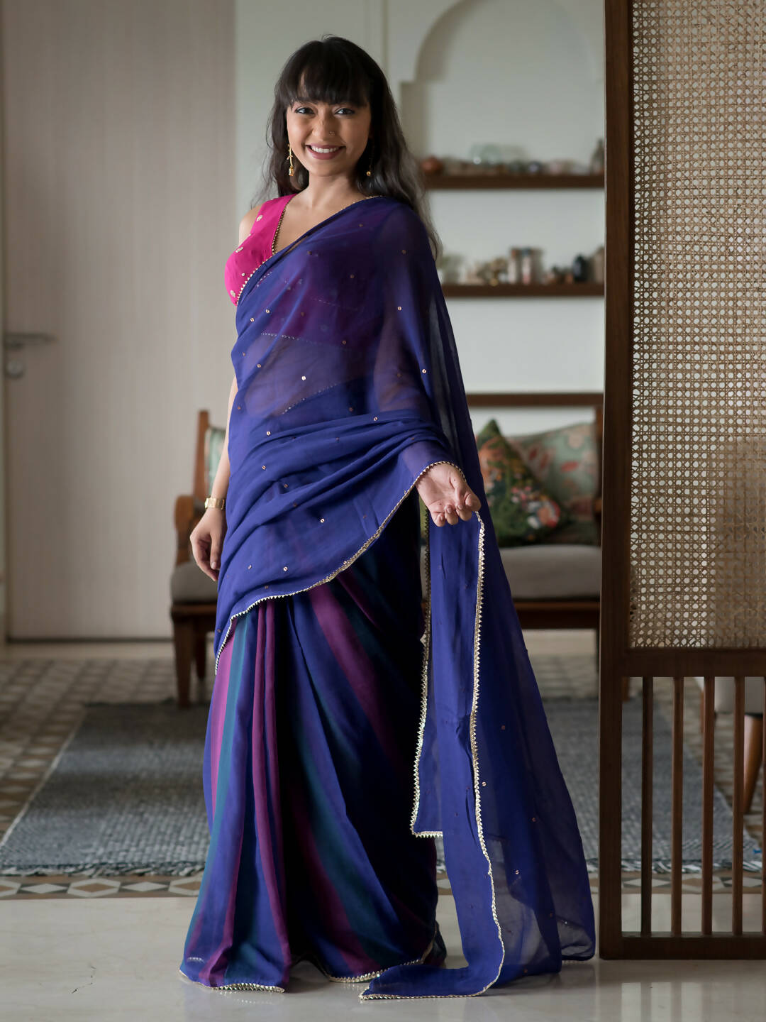 Suta Purple Woven Design Pure Cotton Saree - Distacart