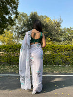 Thumbnail for Vamsee Grey Chiffon Designer Saree - Distacart