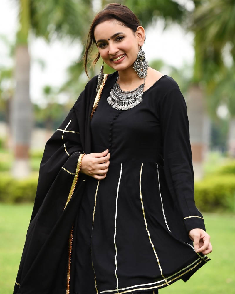 Cheera Black Sharara set