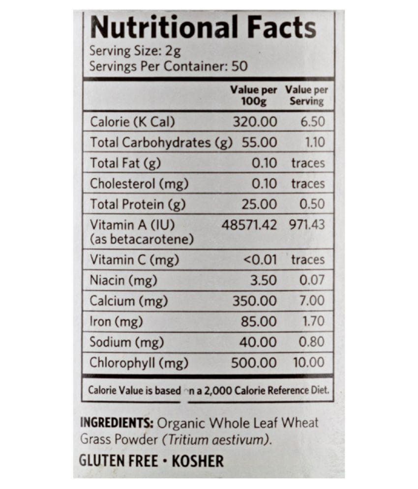 Organic India Wheat Grass Powder - 100 Gm - Distacart