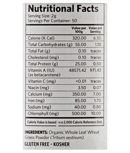 Organic India Wheat Grass Powder - 100 Gm - Distacart